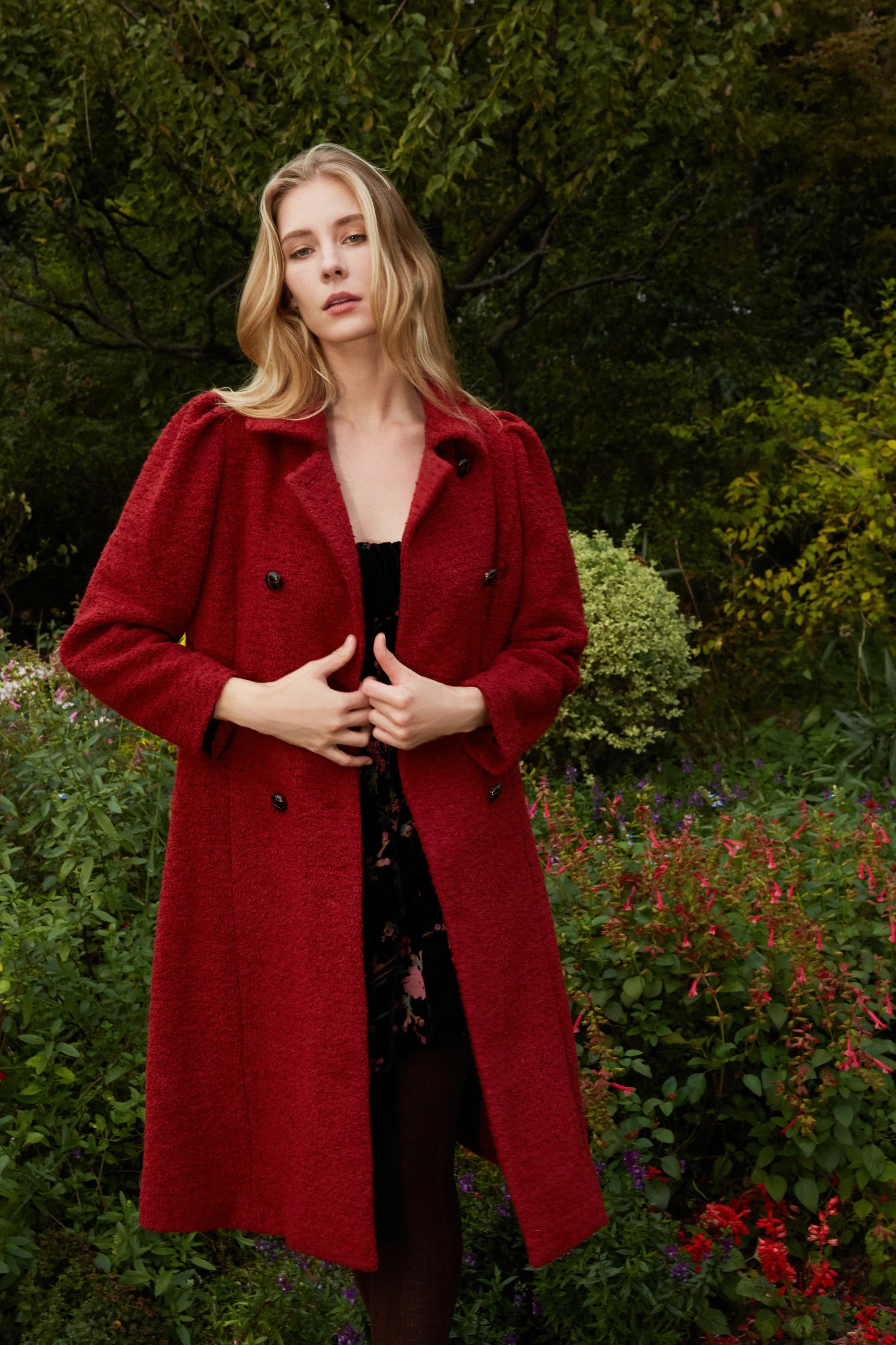 Greta Vintage Red Double-Breasted Coat