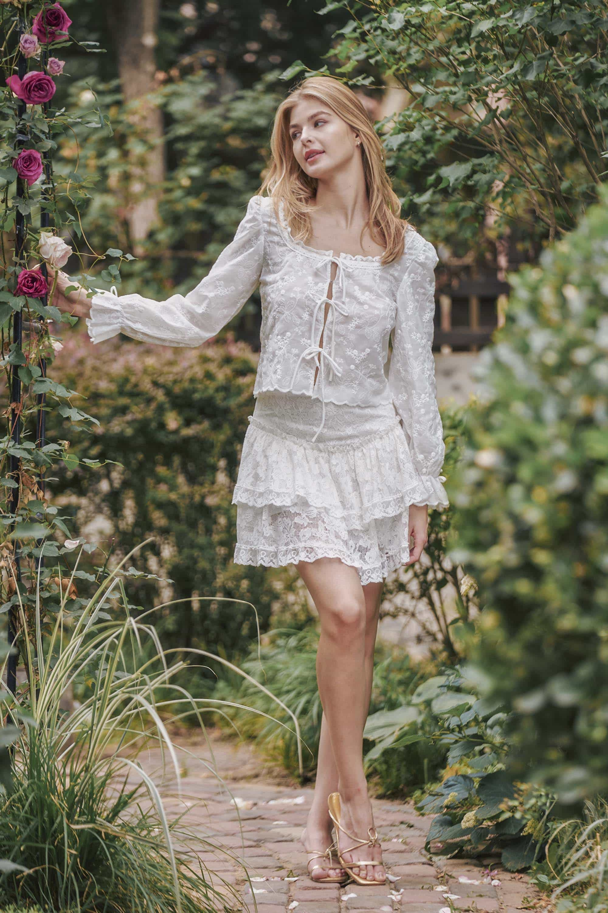 Connie Embroidered White Blouse