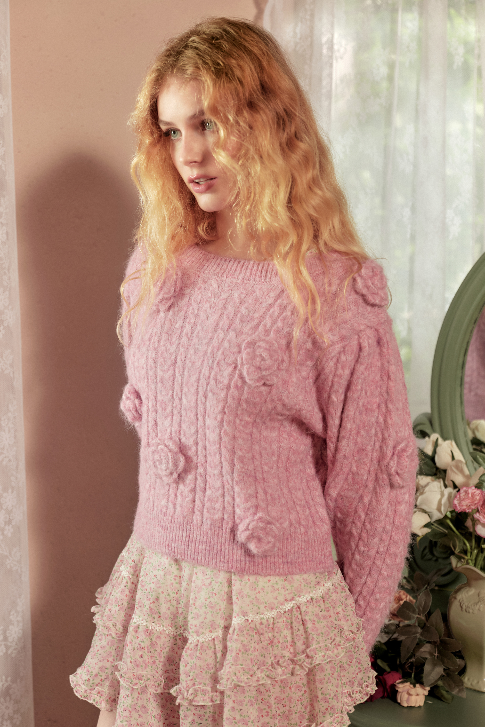 Jules Knitted Sweatwer with Roses