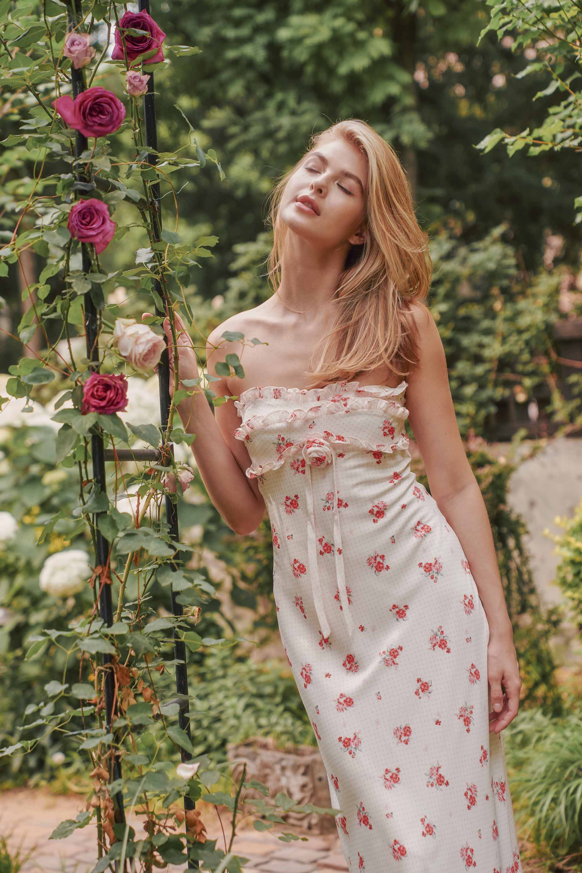 Gloria Rosette Floral Midi Dress