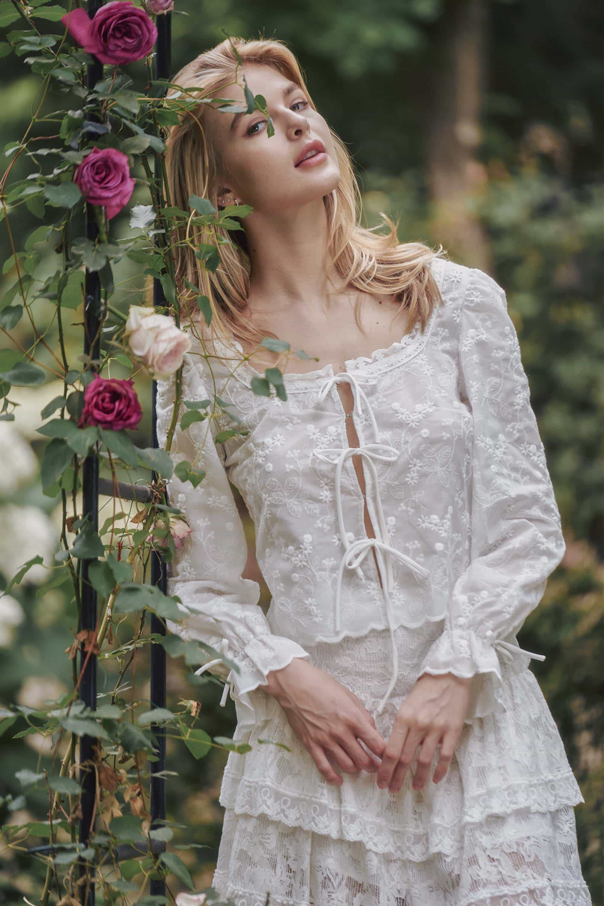 Connie Embroidered White Blouse