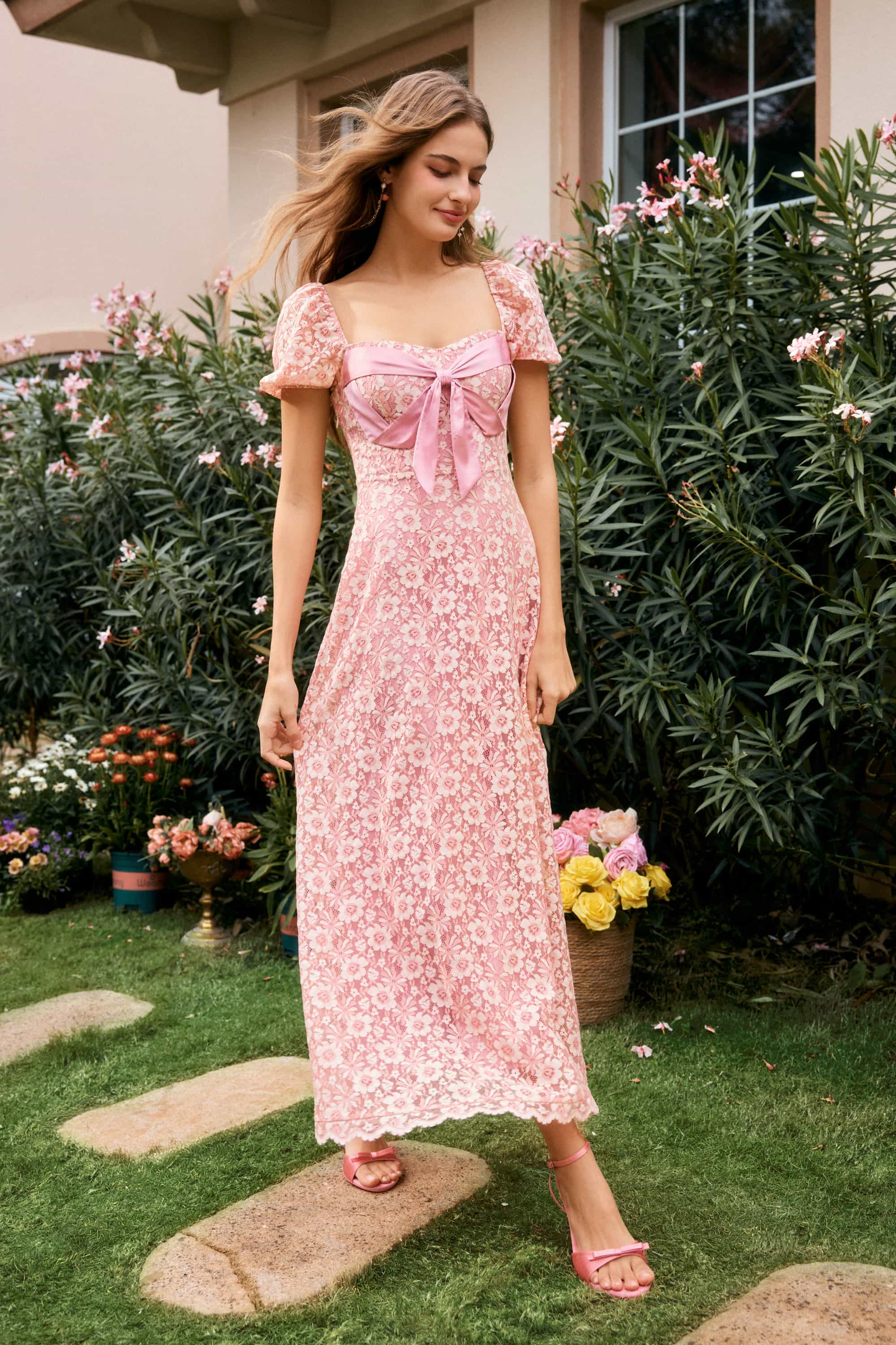 Pink M floral purchases outfit